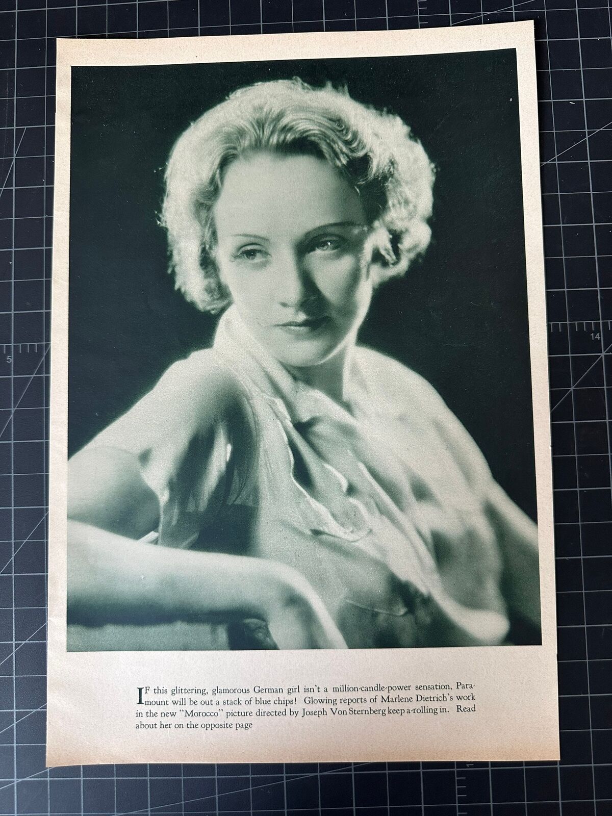 Rare Vintage 1930s Marlene Dietrich Portrait