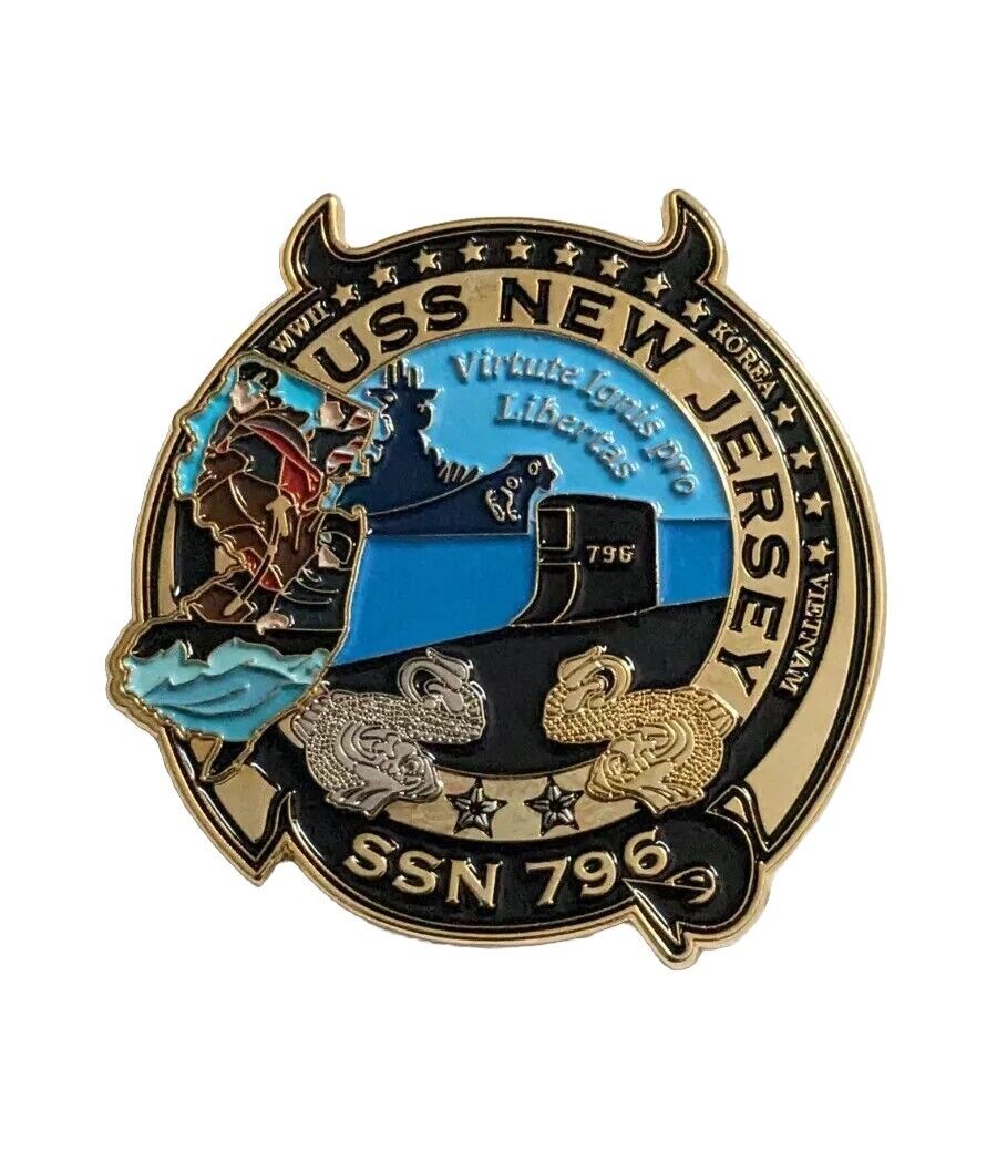 USS New Jersey SSN 796 US Navy Virginia Class Submarine Challenge Coin