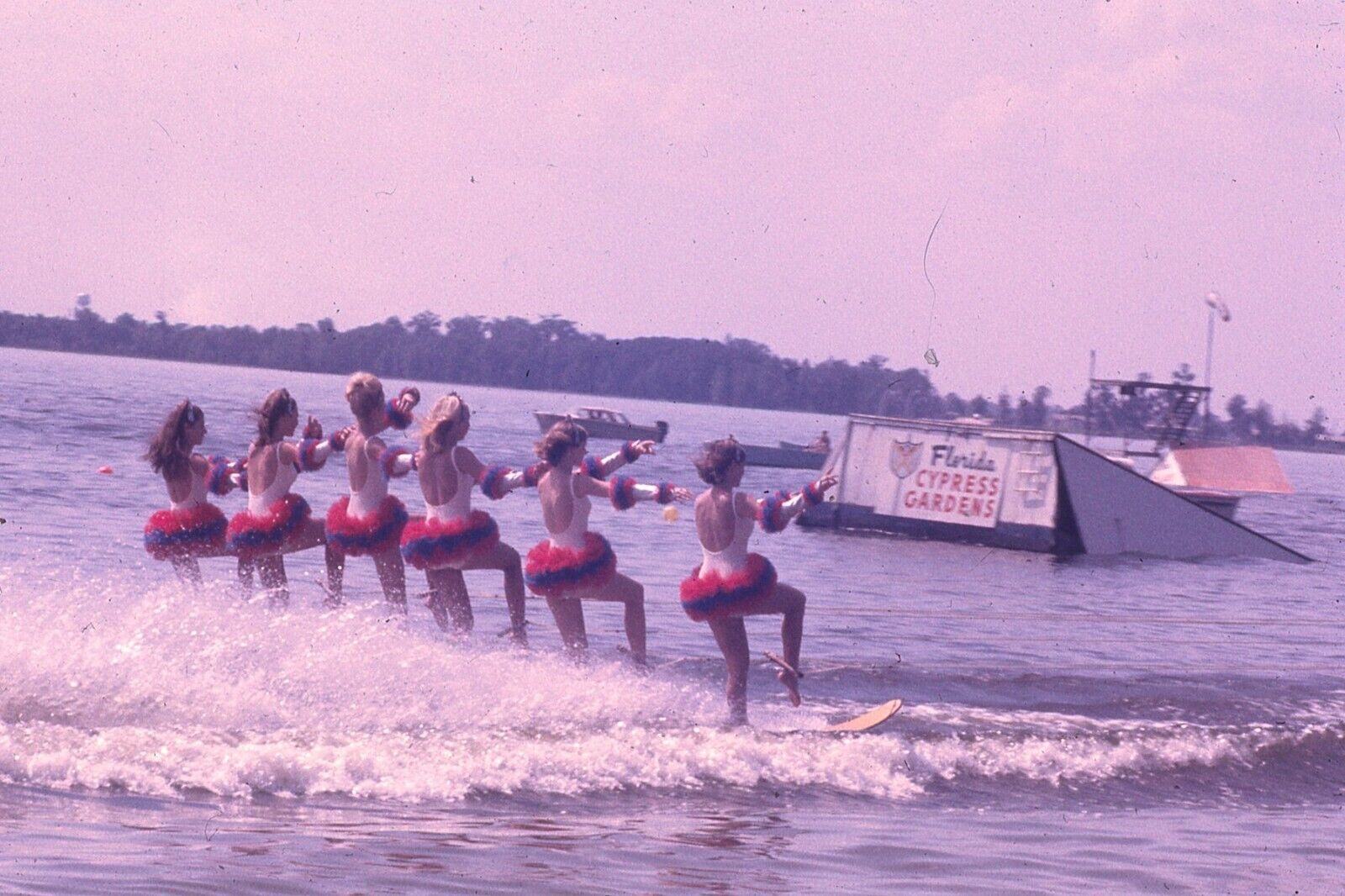 Vintage Photo Slide 35mm 1960\'s Florida Cypress Gardens Water Skiing Ladies