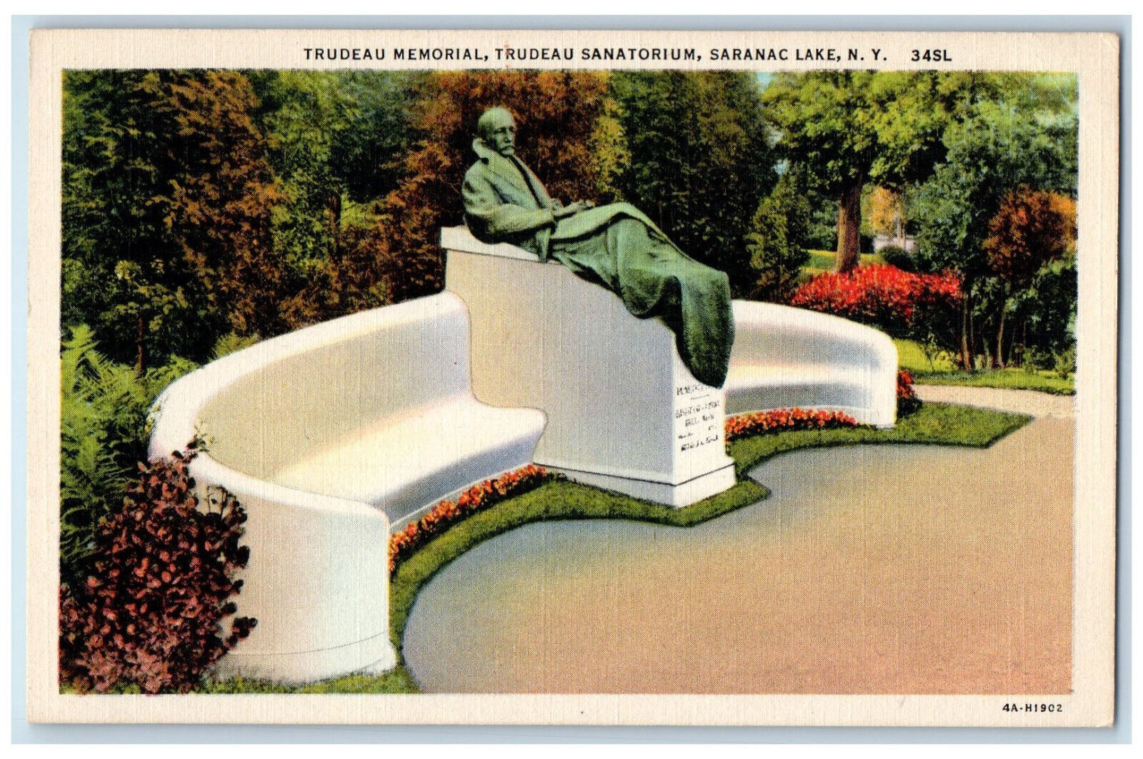c1940\'s Trudeau Memorial Trudeau Sanatorium Saranac Lake NY Vintage Postcard