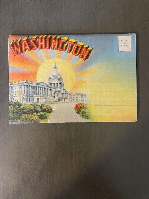 Old Vintage WASHINGTON-D.C. Fold Out Views Made in USA