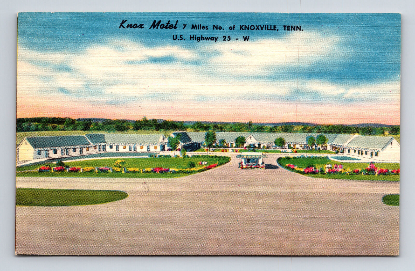 Knox Motel US Hwy 25 - W Knoxville Tennessee TN Roadside America Postcard
