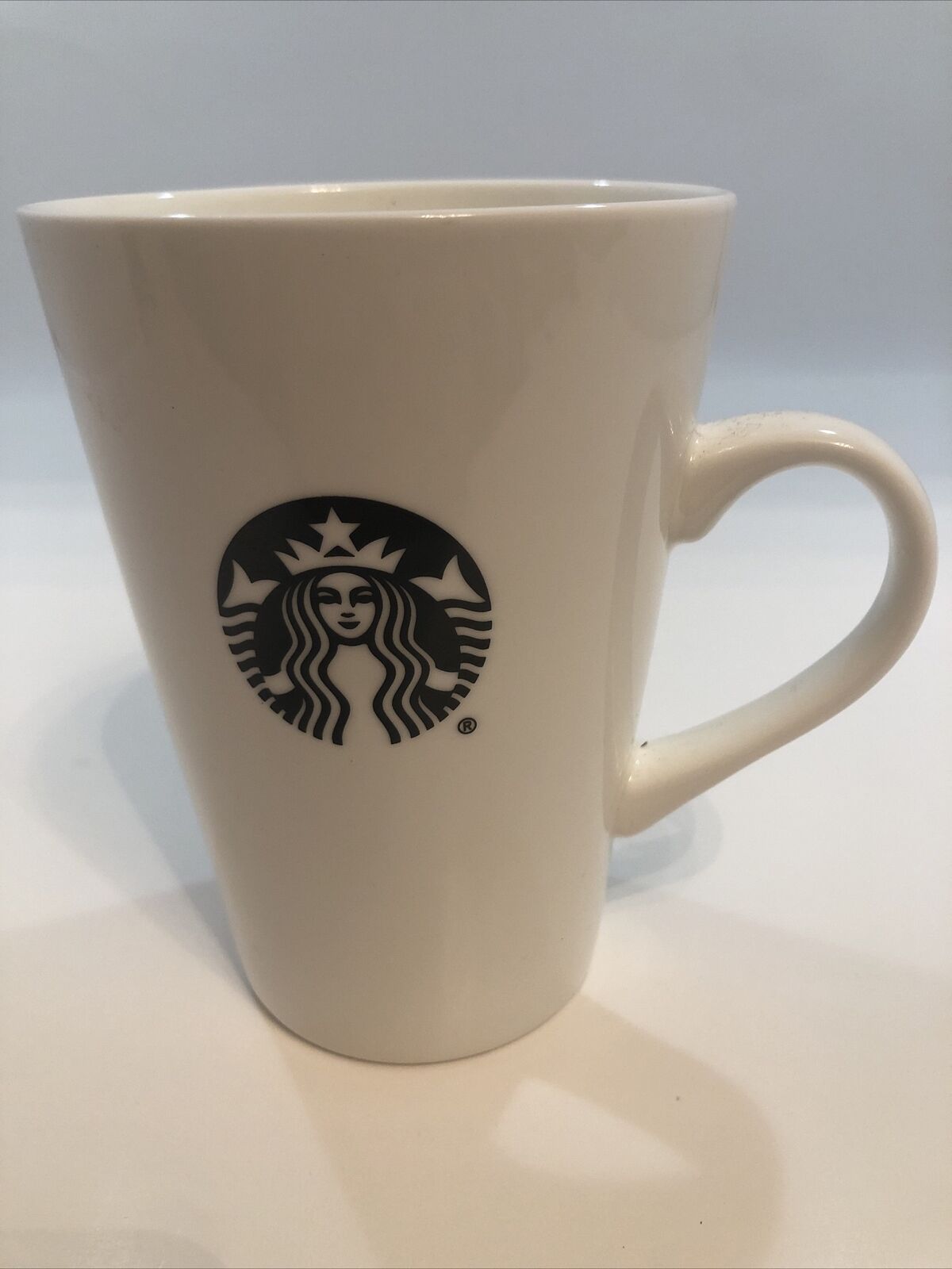 Starbucks 2016 Coffee Mug Cup 16 oz Black Mermaid Logo White Tall 5\