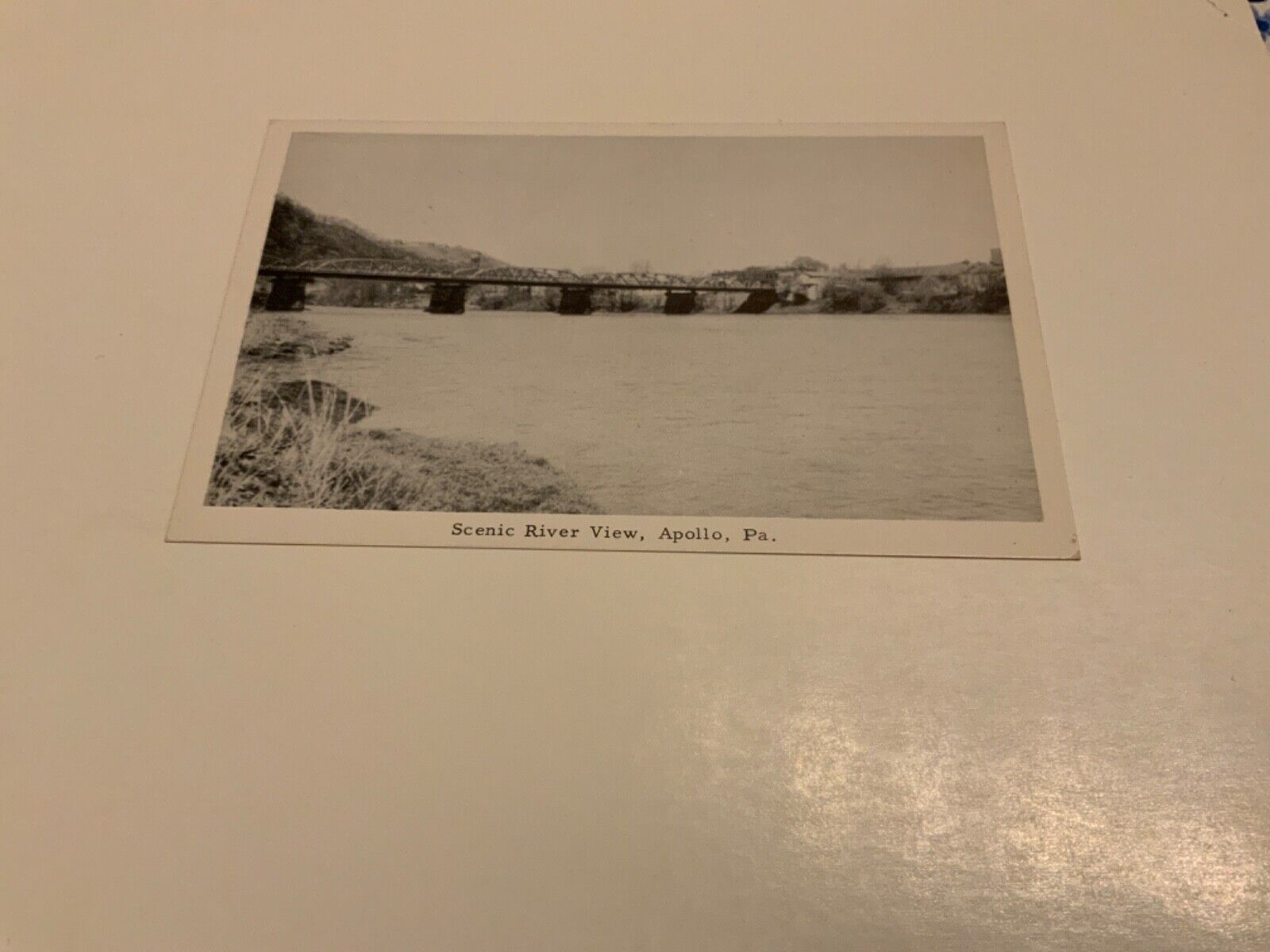 Apollo, Pa. ~ Scenic River View Bridge -  Real Photo Unposted Vintage Postcard