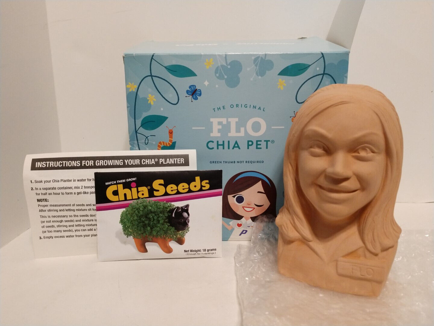 NEW ~ Progressive Insurance FLO Chia Pet ~ Collectible Promotional Advertising