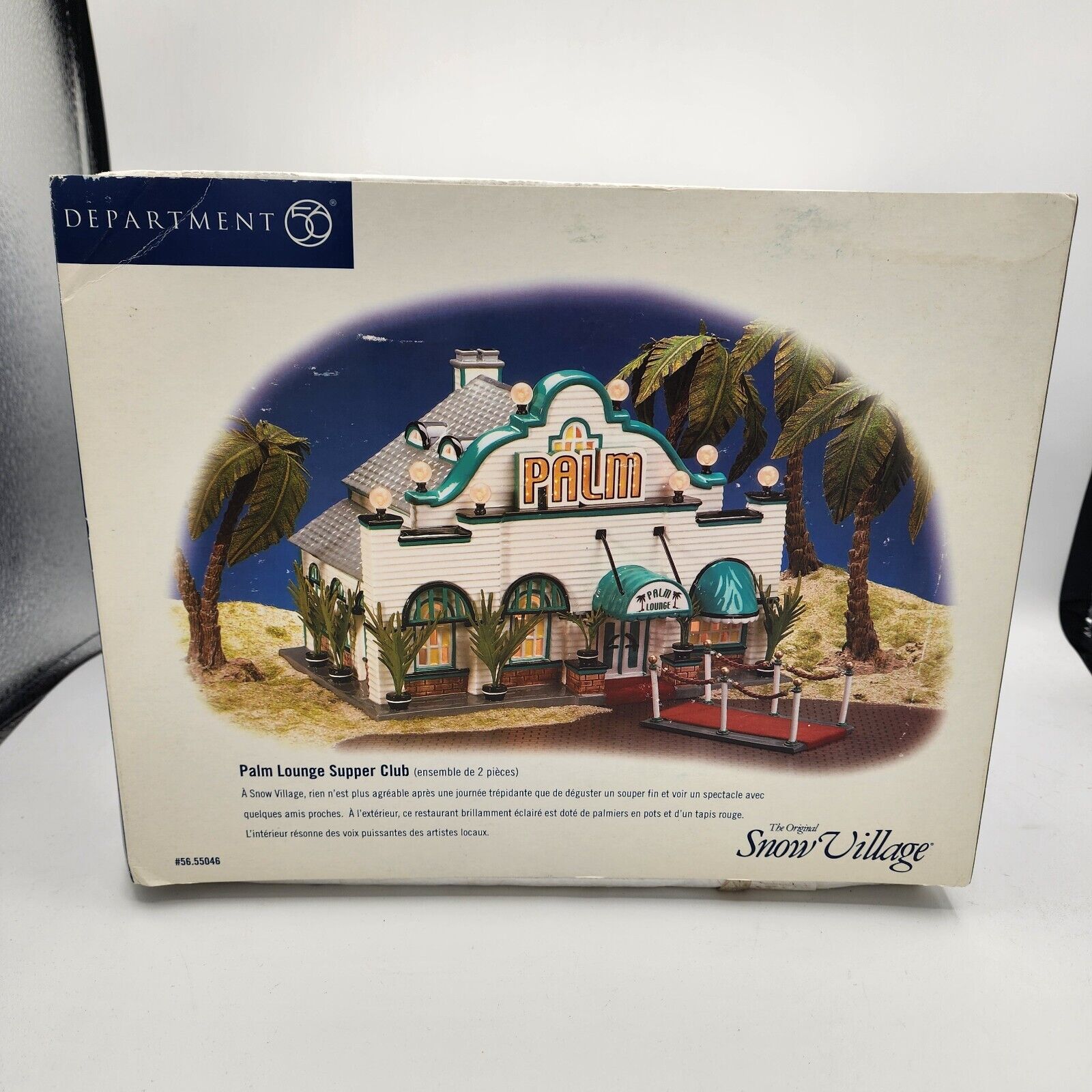 Dept 56 Snow Village Palm Lounge Supper Club #56.55046 Retired From 2000