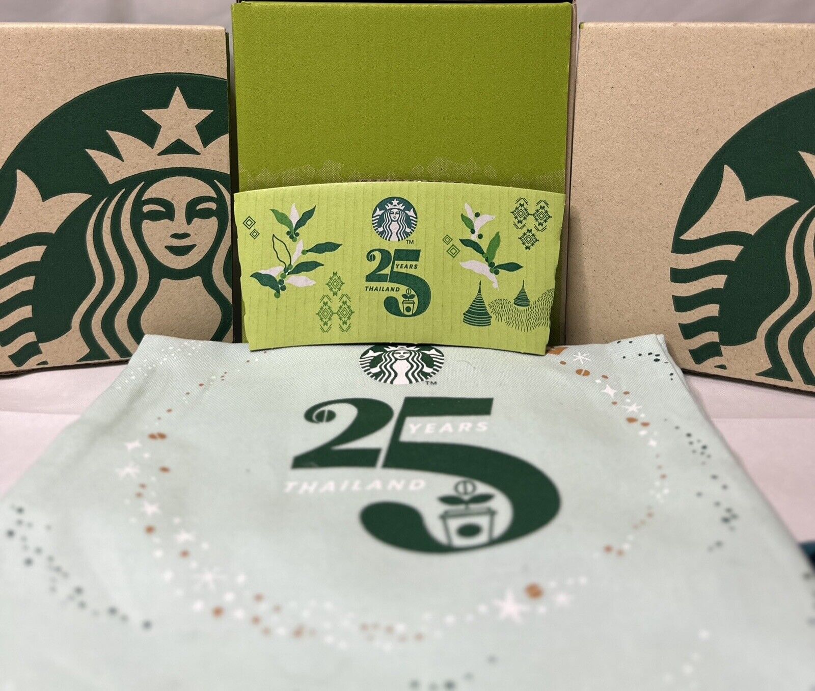 Starbucks Green Thailand Exclusive Special 25th Anniversary Cup Sleeve 2023