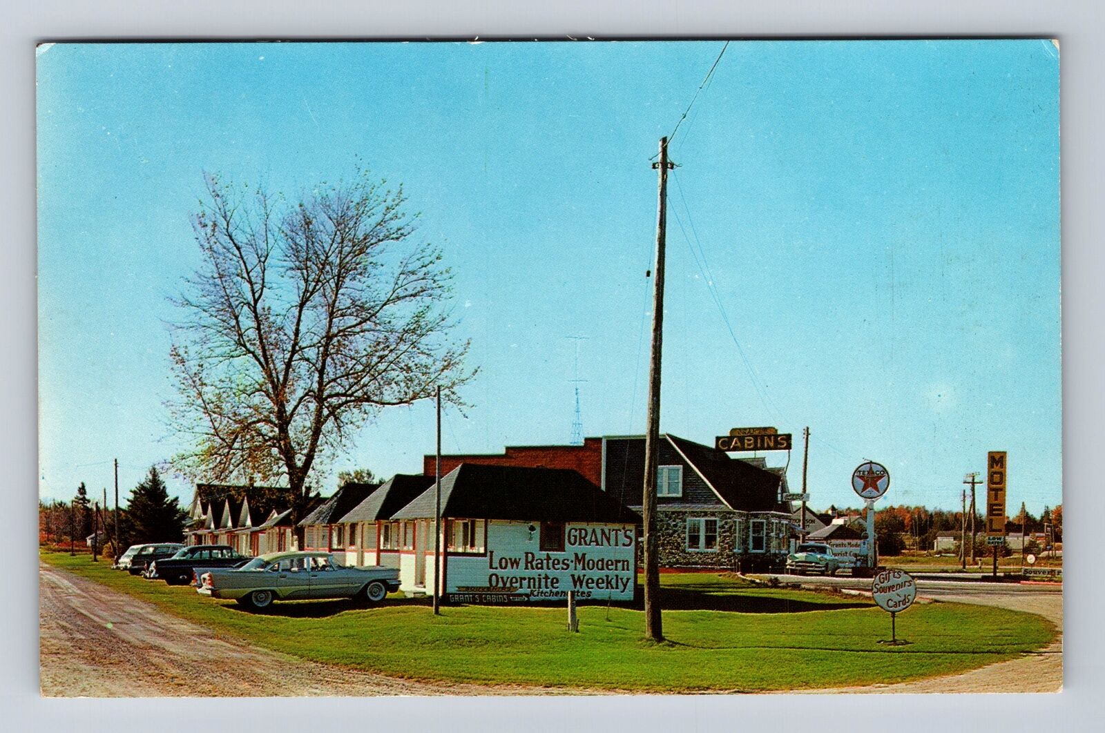 Thompson MI-Michigan, Grant's Tourist Court, Advertising, Vintage c1959 Postcard
