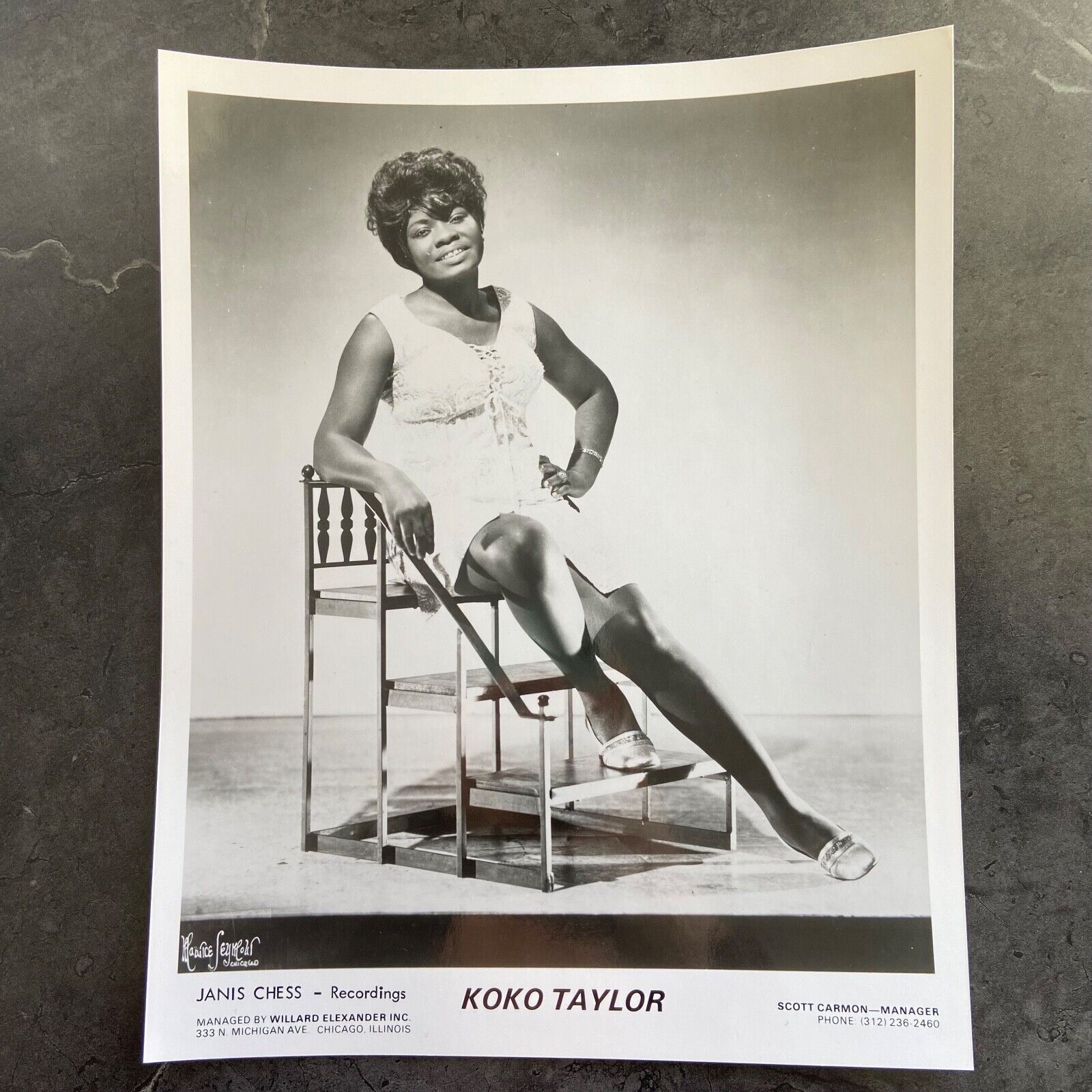 Vintage Koko Taylor Posing Press Photo 8x10 Photograph B&W B69