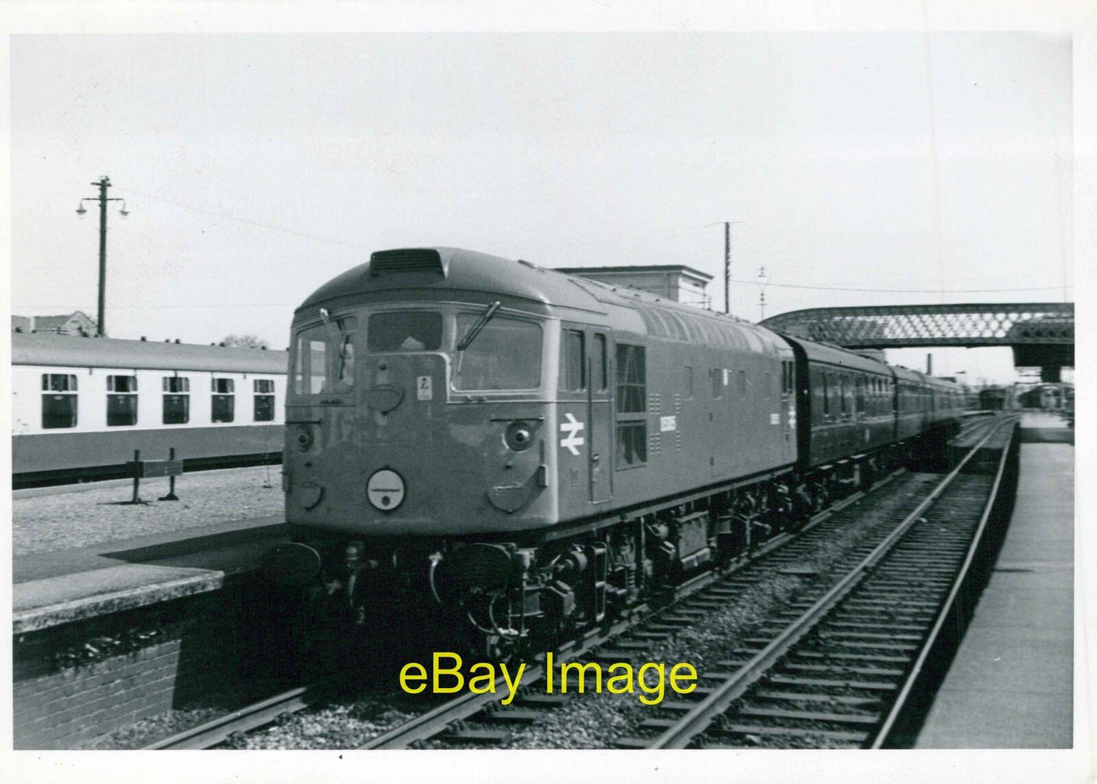 Photo Railway Class 26 unknown scottish station c1960\'s