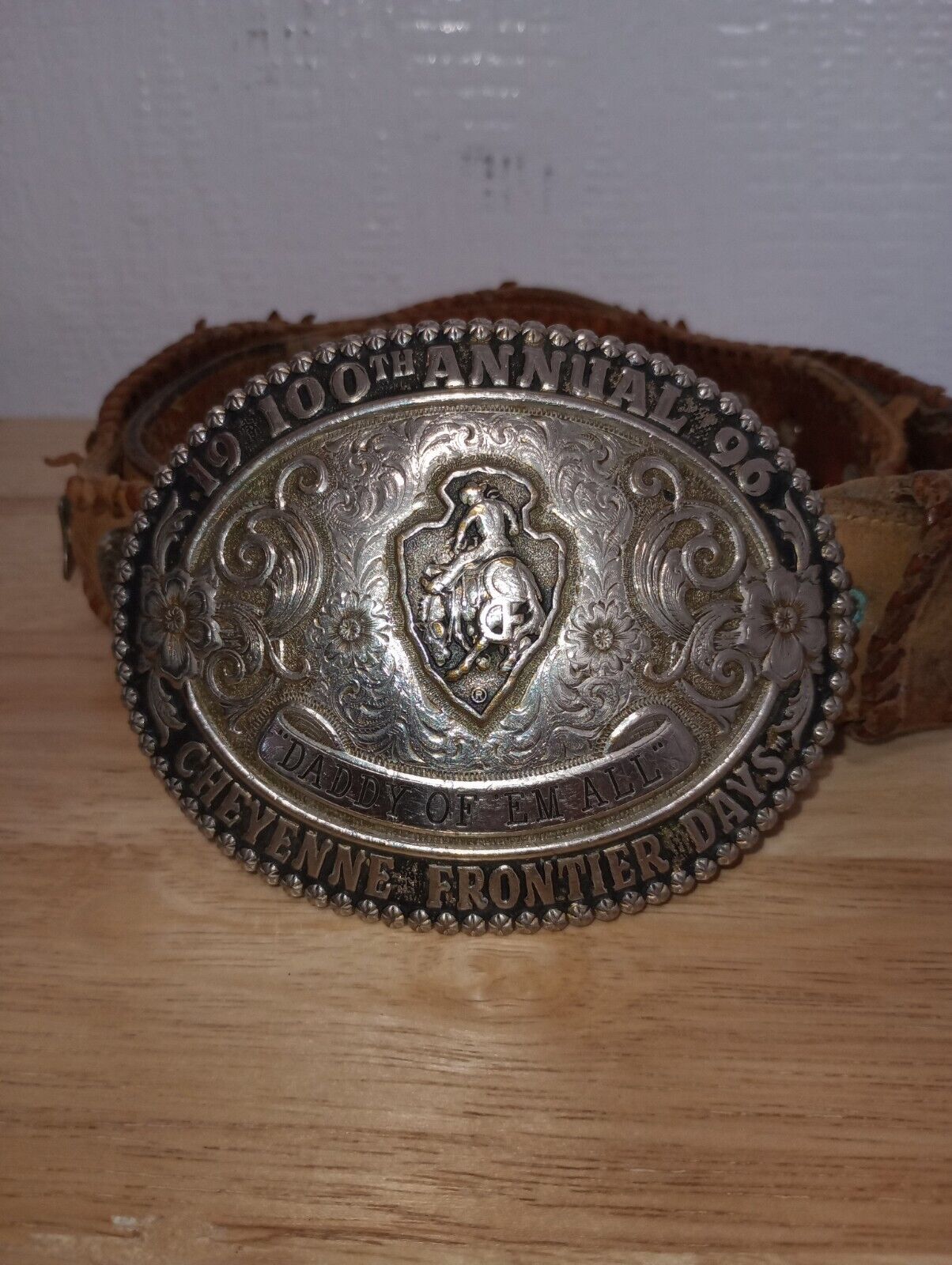 1996 100th Annual Vintage Rare Daddy Of Them All Cheyenne Frontier Days Belt...