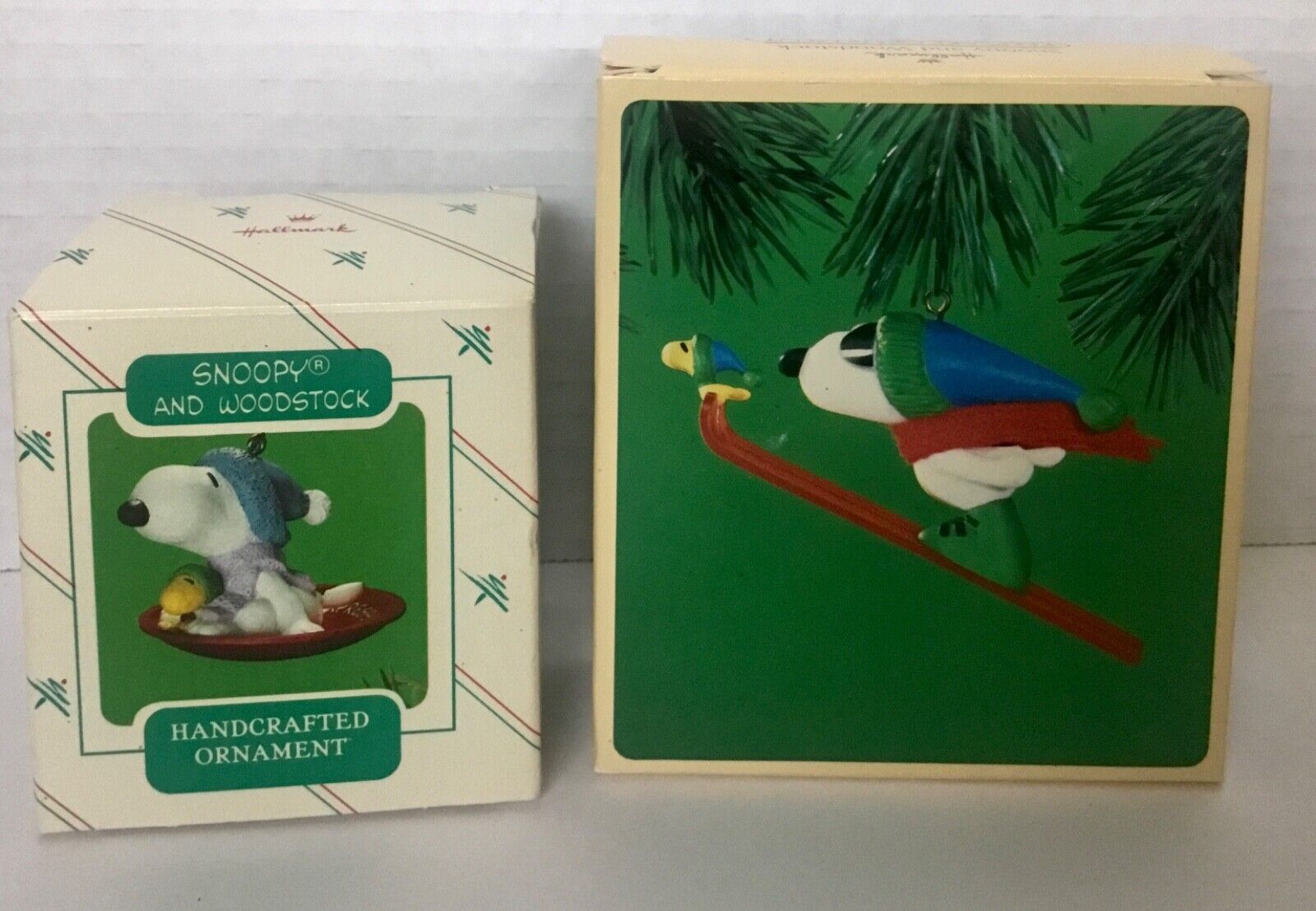 Hallmark Snoopy & Woodstock Christmas Ornaments Beagle Express 1980’s Vintage X