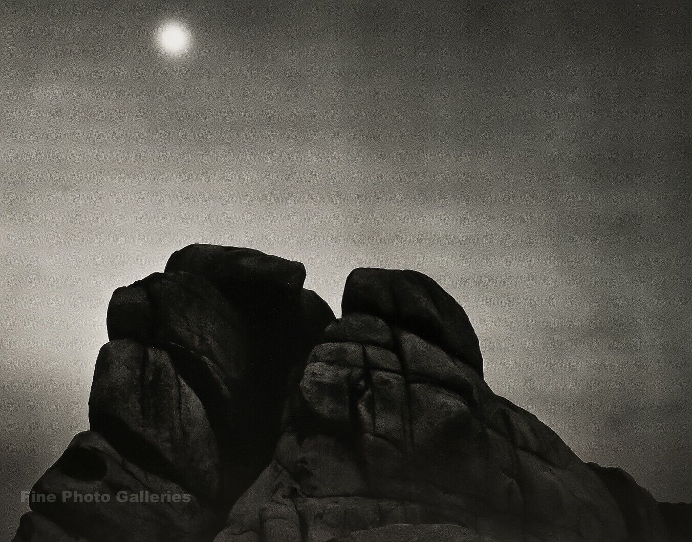 1948/72 Vintage ANSEL ADAMS Moon California Night Rock Landscape Photo Engraving