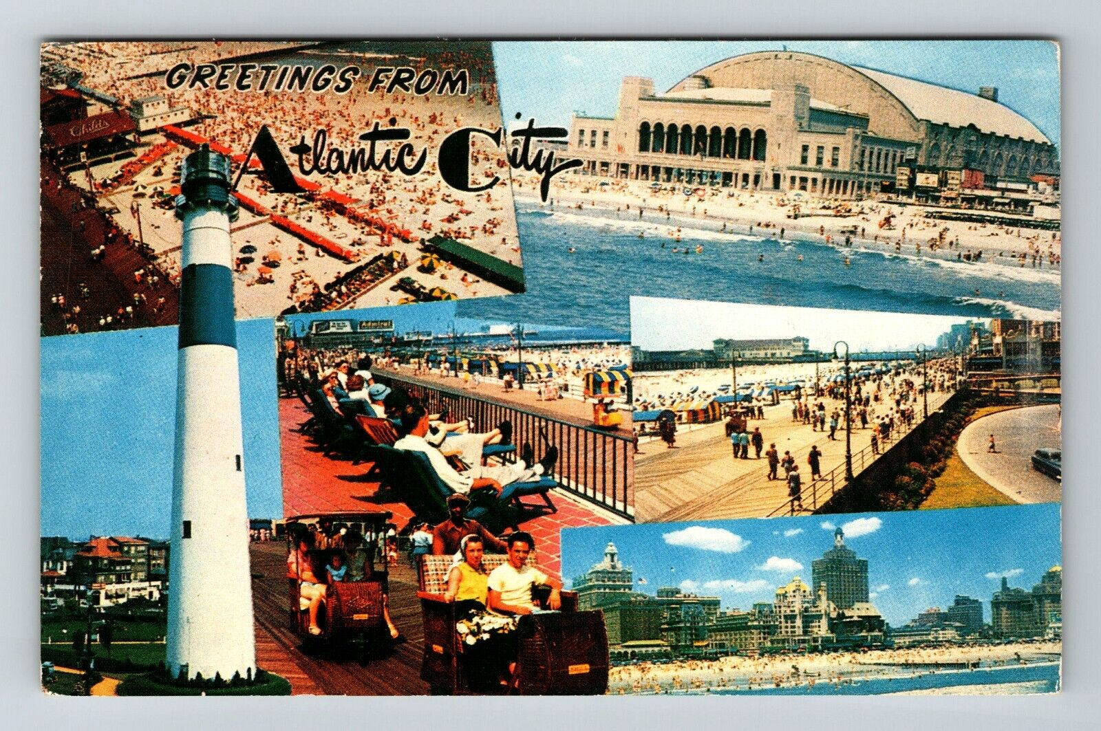 Atlantic City NJ-New Jersey, Tourist Spots, Advertising Vintage Postcard