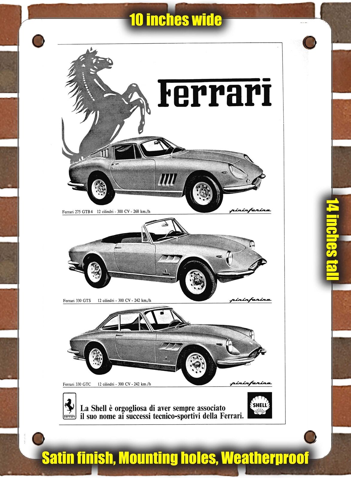 METAL SIGN - 1966 Ferrari Models - 10x14 Inches