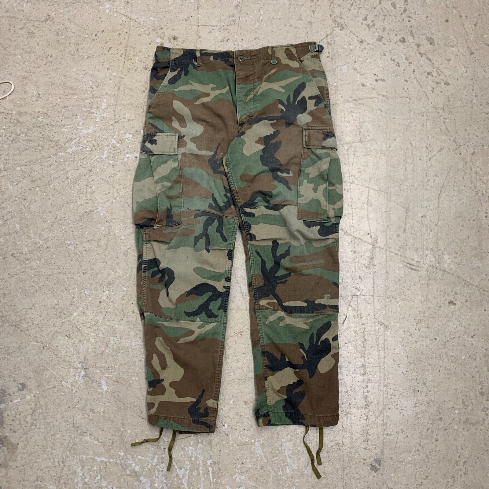 Military Pants Mens Medium Short Trousers Hot Weather Woodland Camo Combat *