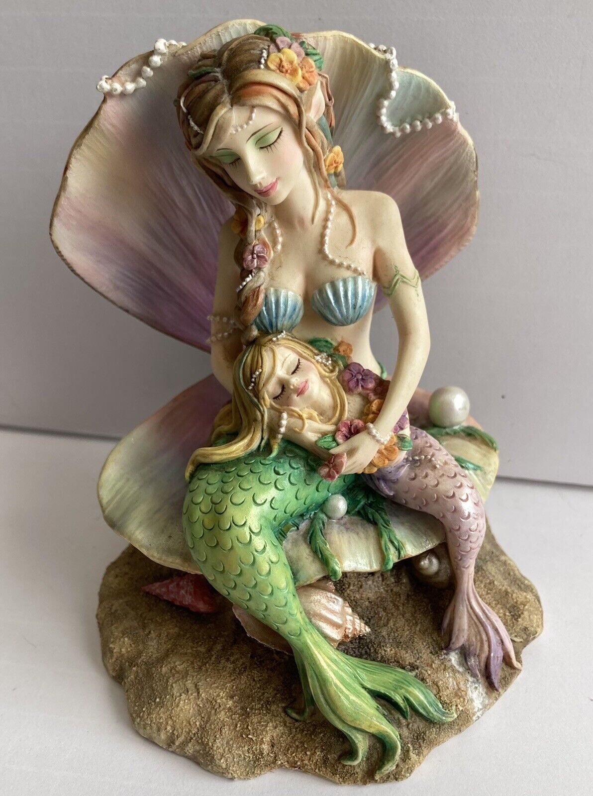 Dragonsite Mother\'s Love Mermaid child Siren figurine Linda Biggs LIMITED #1003