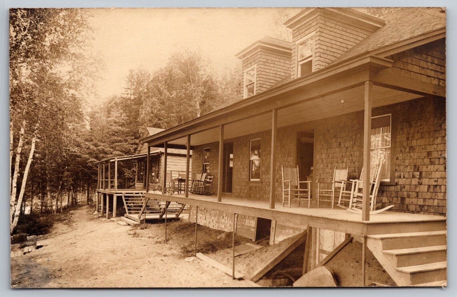 Office, Dining Room. Camp Henderson. Big Wood Lake. Jackman Maine Postcard