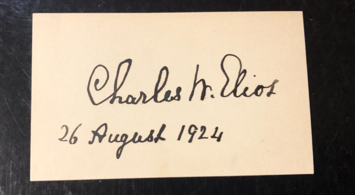 1924 Charles William Eliot President of Harvard Writer Signed Autographed Card