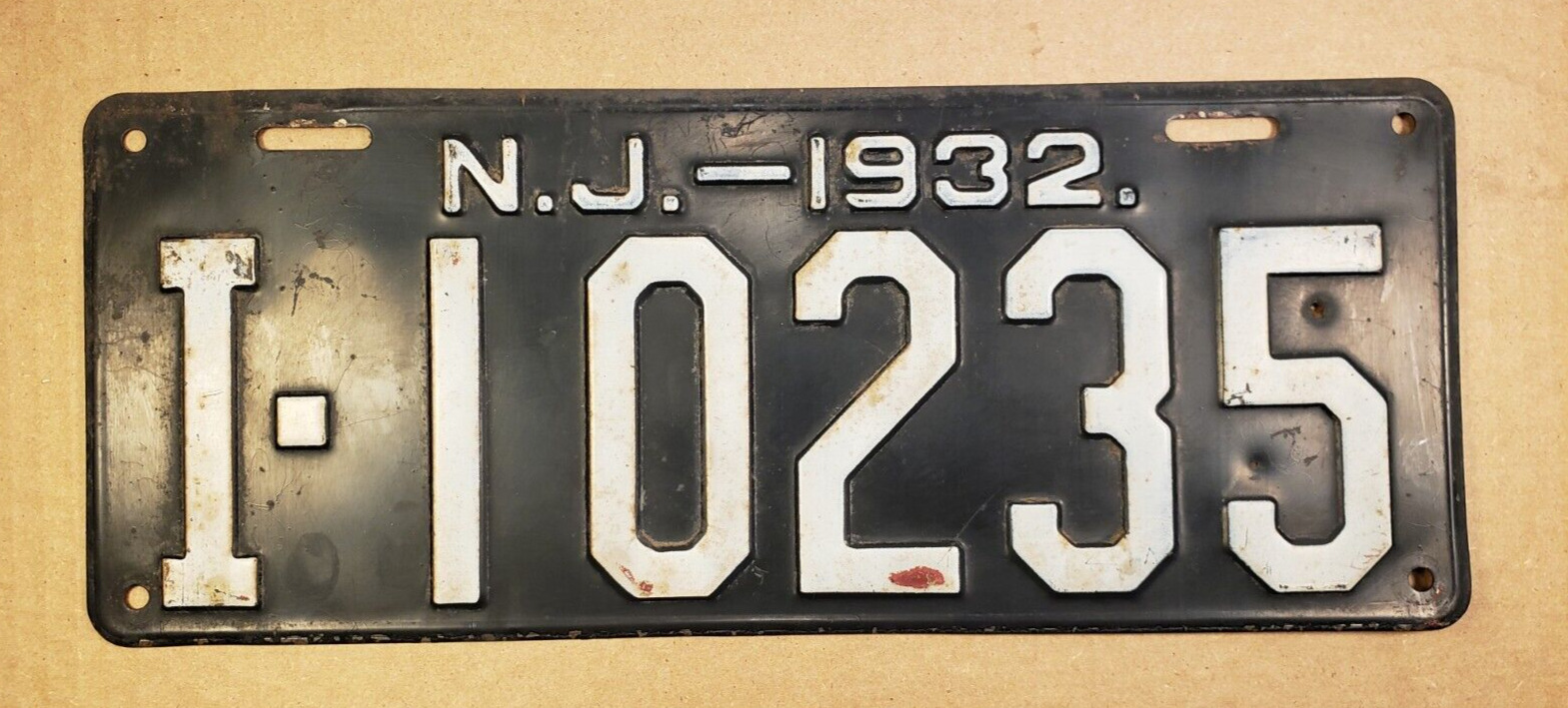 1932 New Jersey License Plate Tag# I-10235