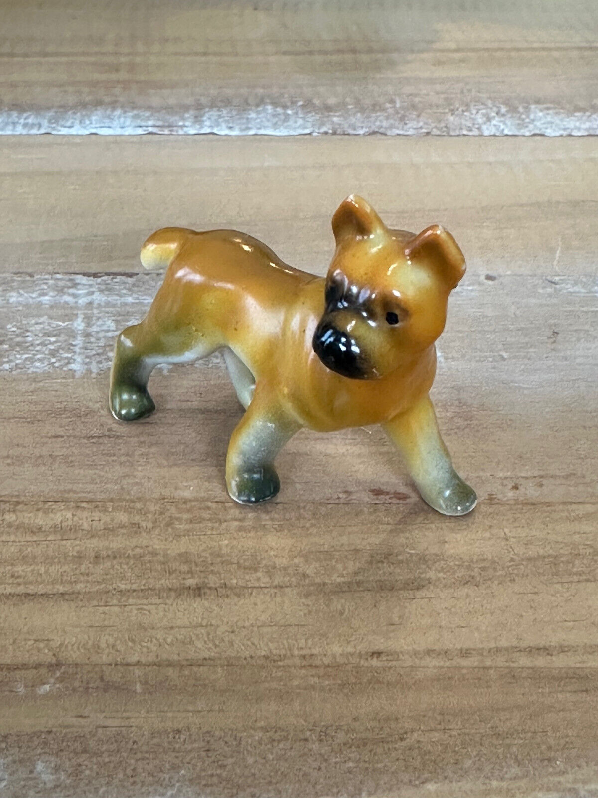 Vintage Hagen Renaker Style Ceramic Japan Boxer Dog Figurine Standing Porcelain