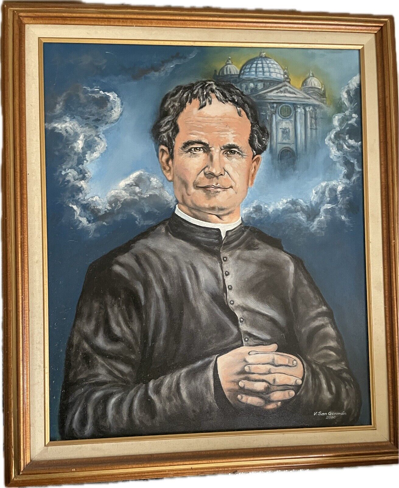 VTG Saint John Bosco - San Giovanni Bosco Art Painting By V. San German / 2000