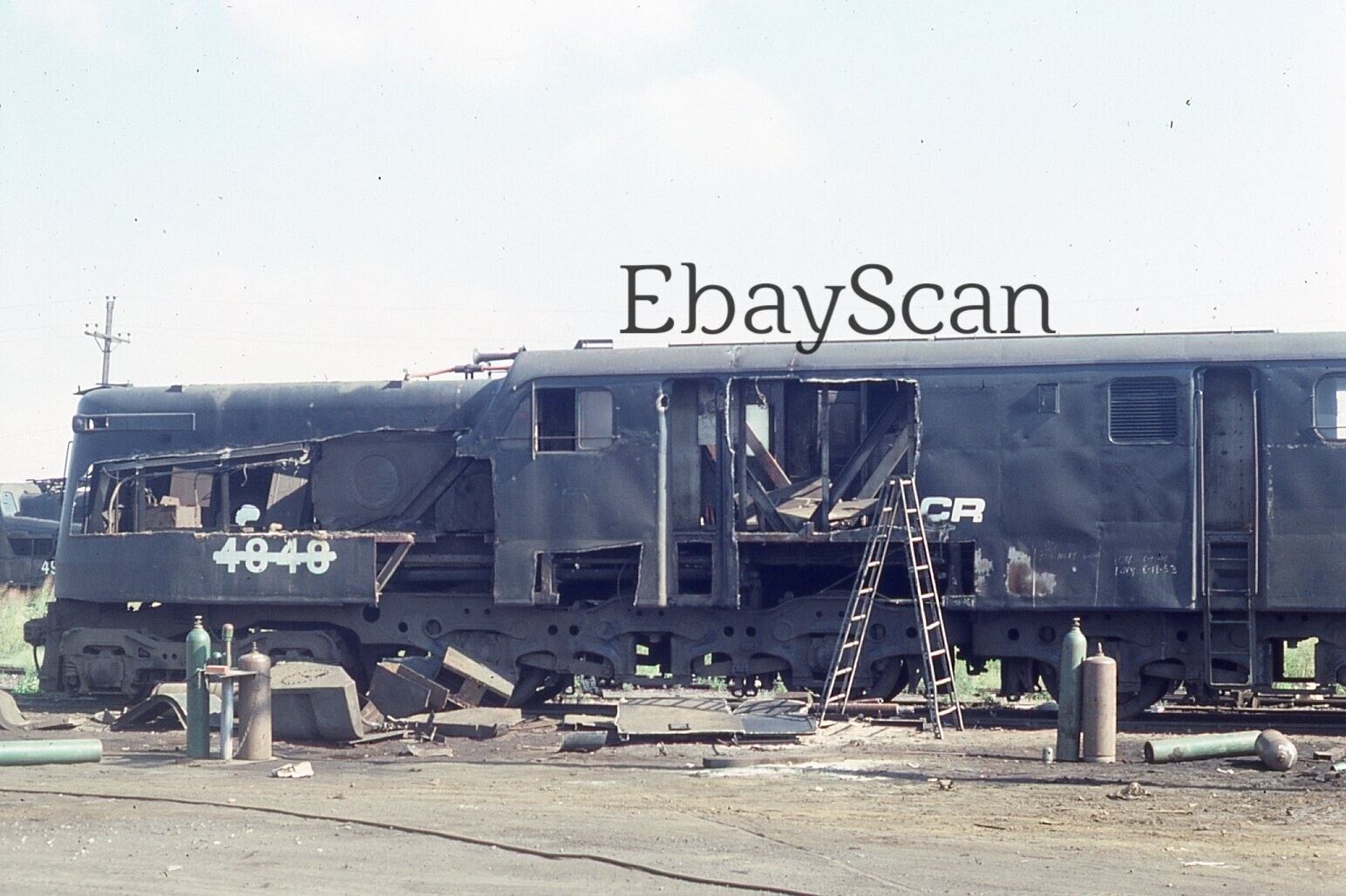 Original 35mm Kodachrome Slide CR Railroad Train Repairs 1978 
