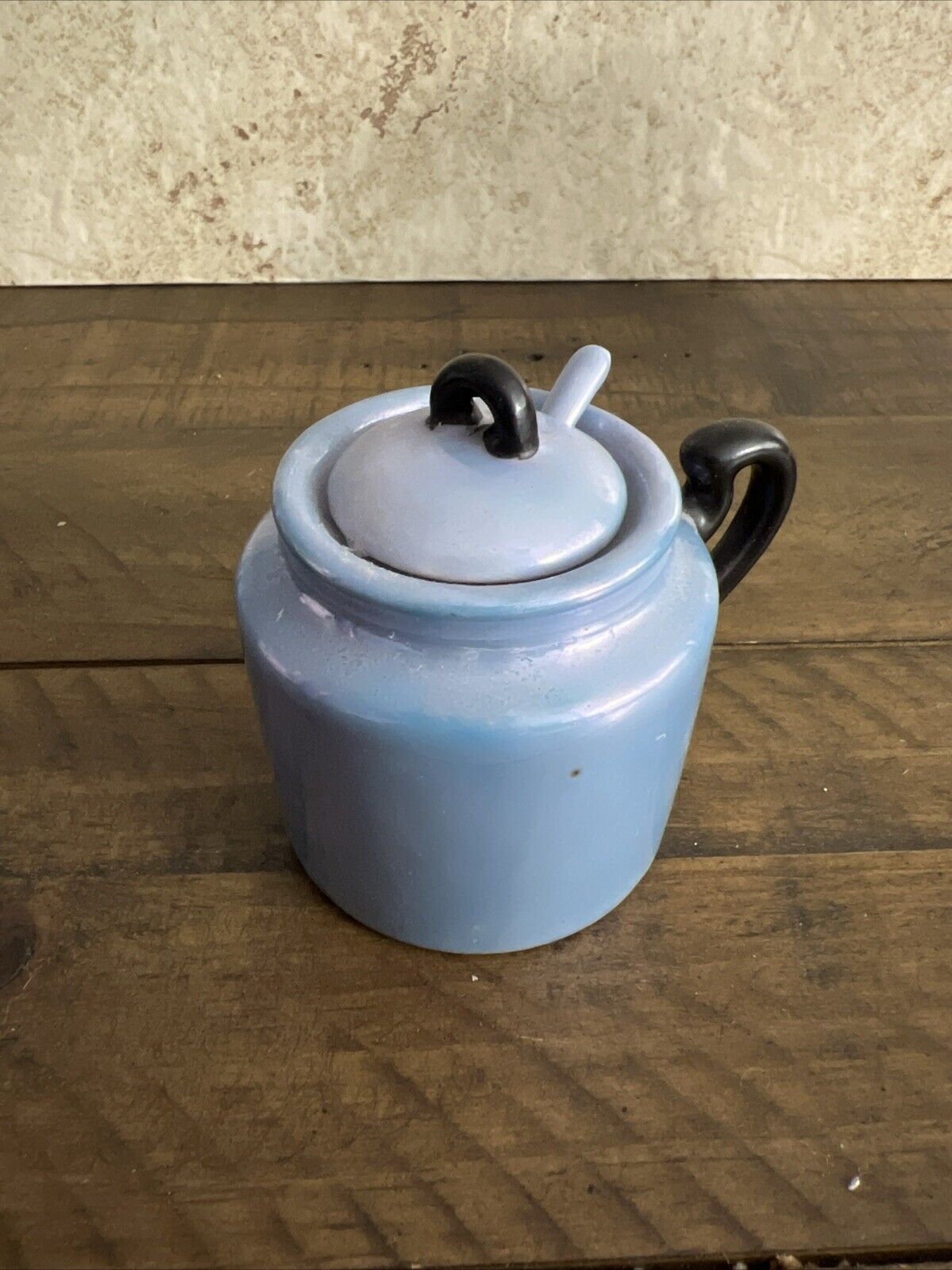 Vintage Mini Japan Luster Ware Pot With Lid And Spoon MIJ