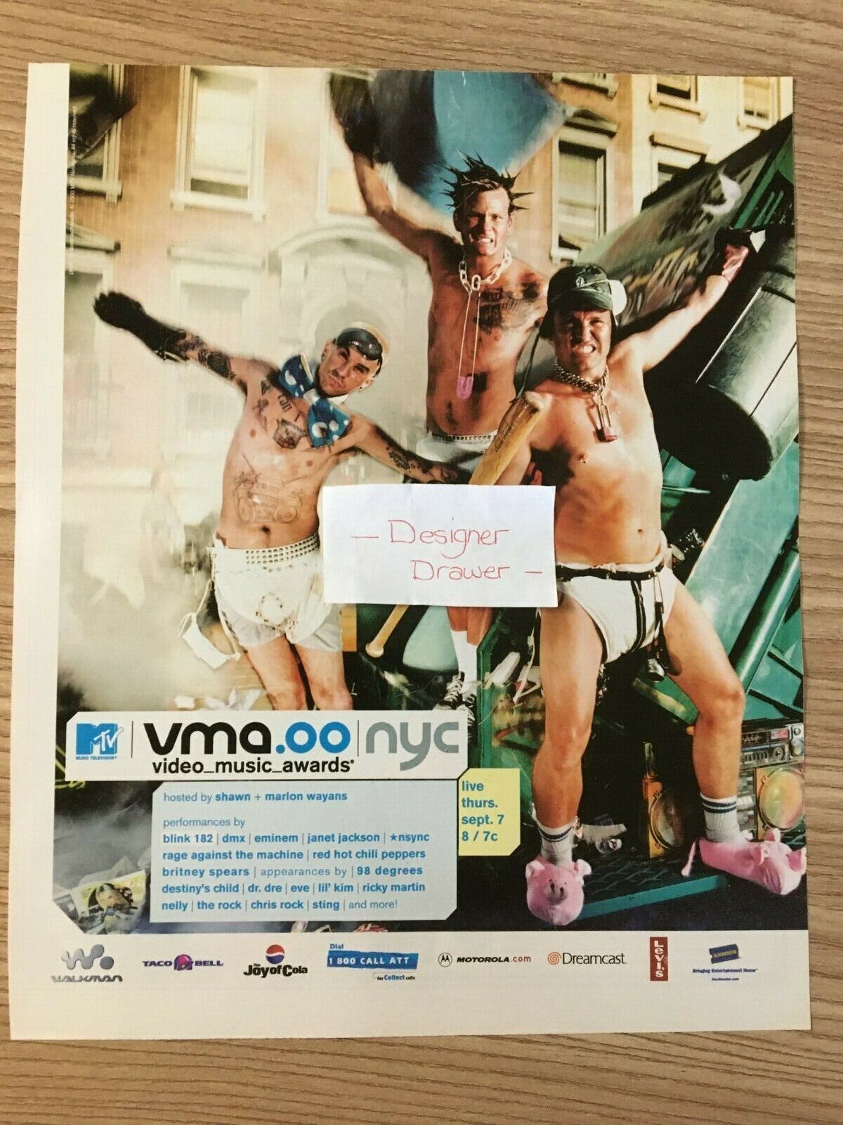 Blink 182 VMA Music Awards 2000 Promotional  Print Ad Advertisement