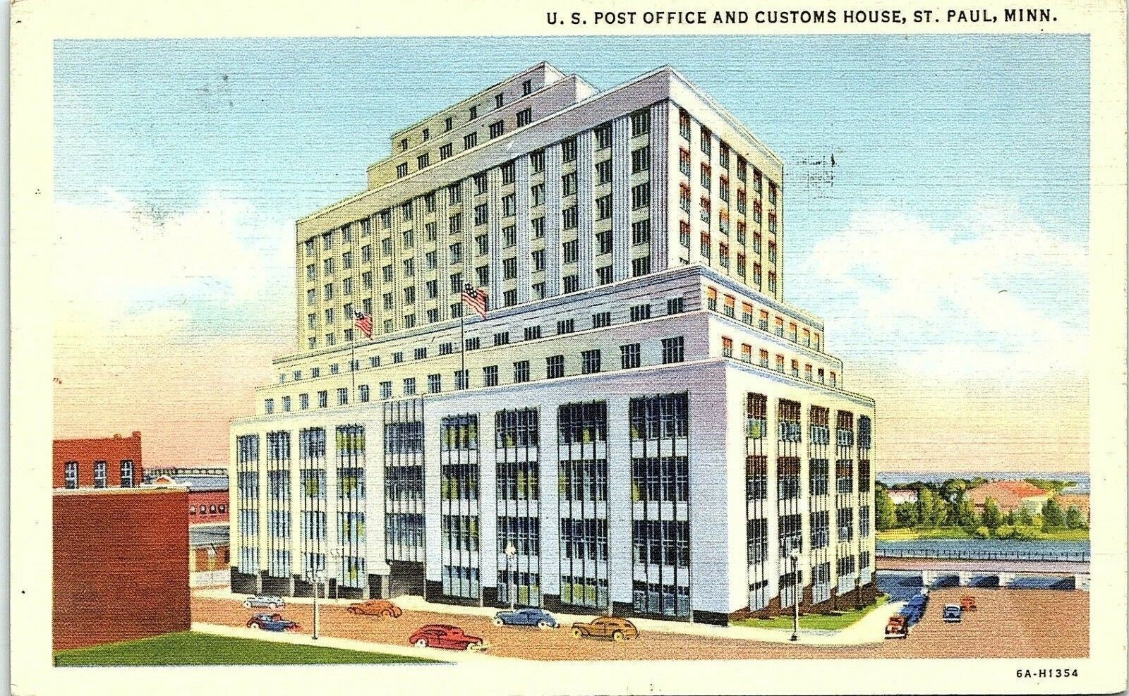 1947 St. Paul Minn. U.S. Post Office and Customs House Linen Postcard 13-20