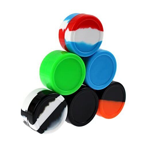Silicone Containers for Wax 2pcs Large 22ml Round Non Stick Storage Jars 