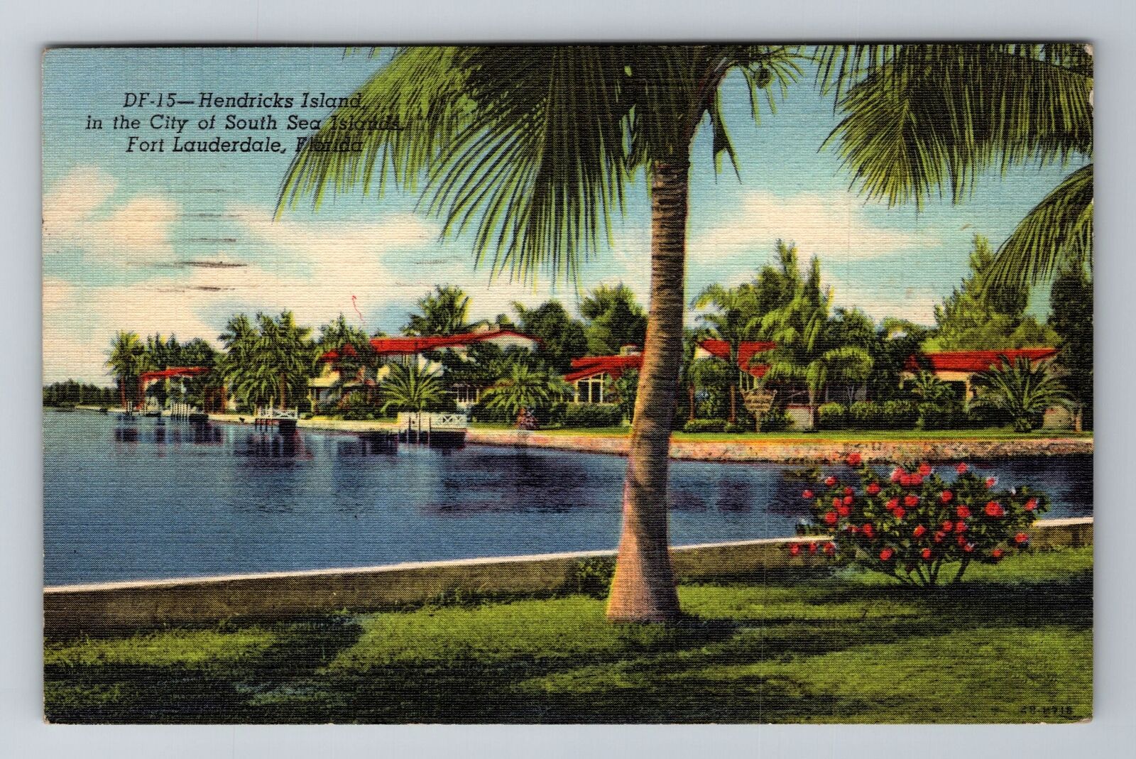 Ft Lauderdale FL-Florida, Henry Island, c1949 Antique Vintage Souvenir Postcard