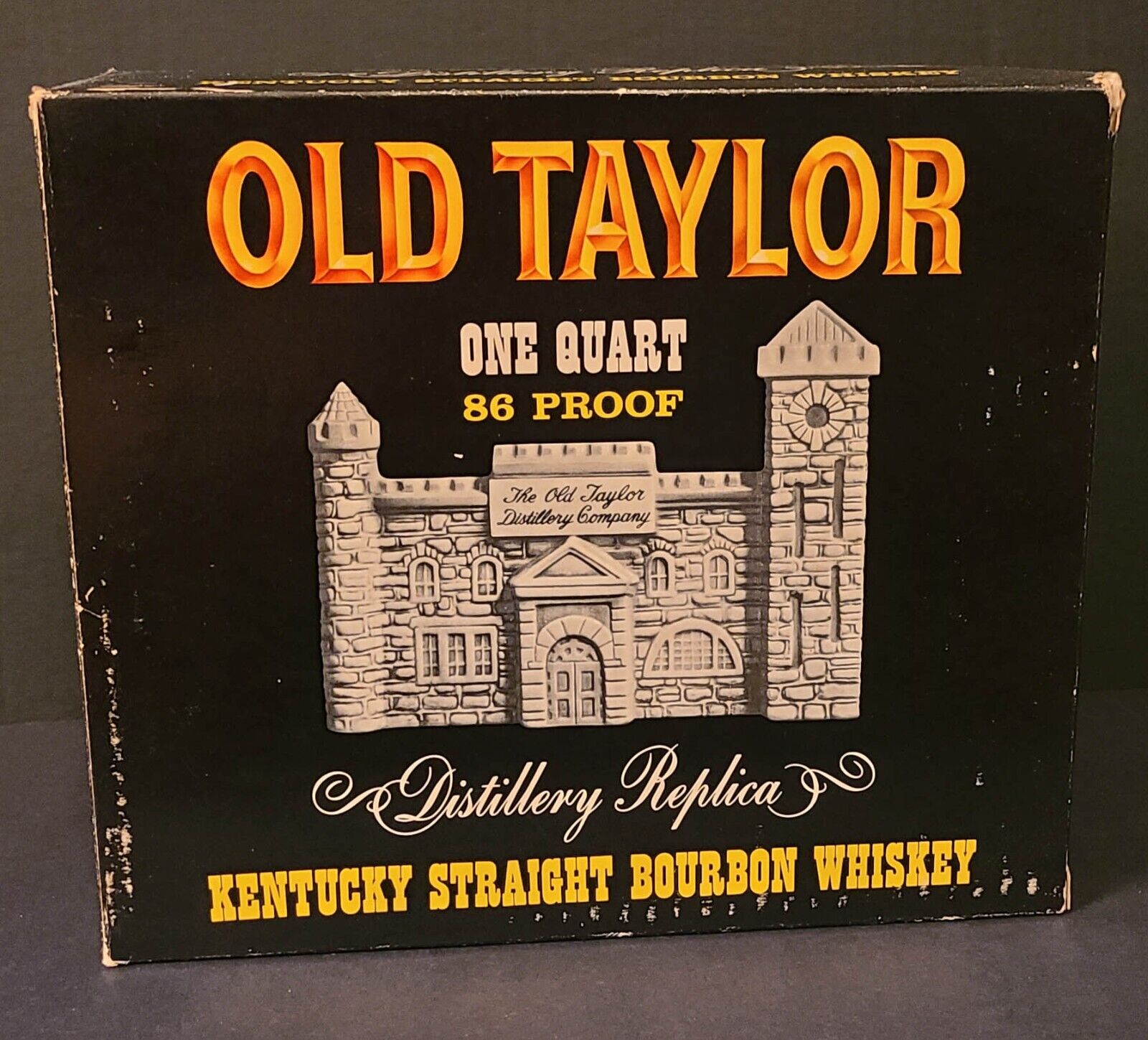 Vintage Old Taylor Distillery 1968 Castle Decanter Kentucky Bourbon w/ Cork/Box