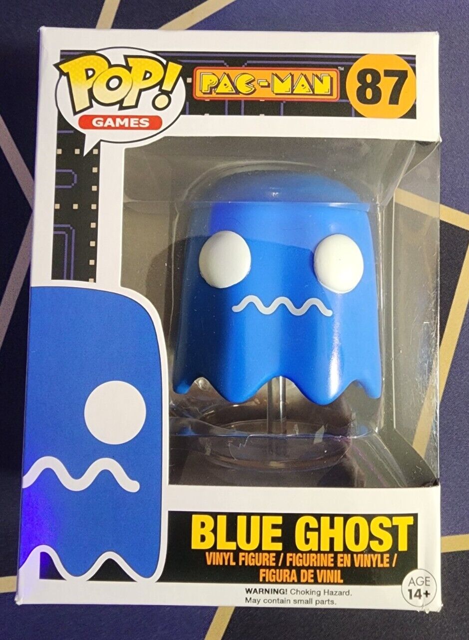 Funko Pop Games - Pac-Man - Blue Ghost - #87 Vinyl Figure + Free Pop Protector 