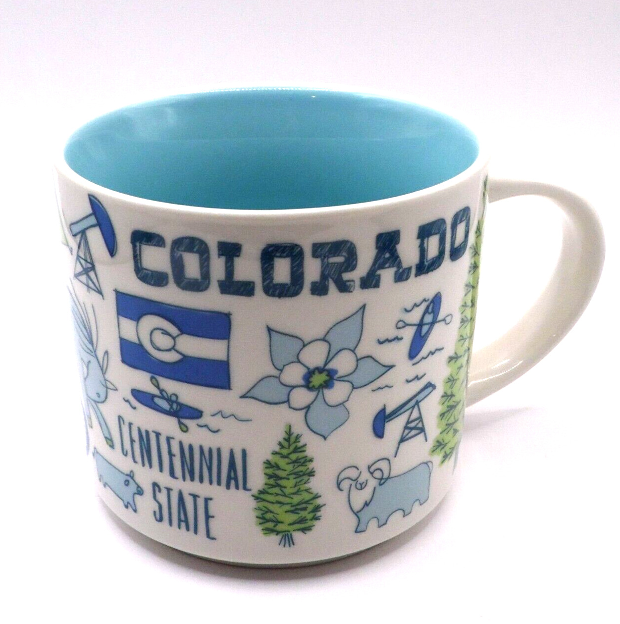 Starbucks Been There Series Coffee Mug 14 oz - Colorado Blue & White Pre-owned