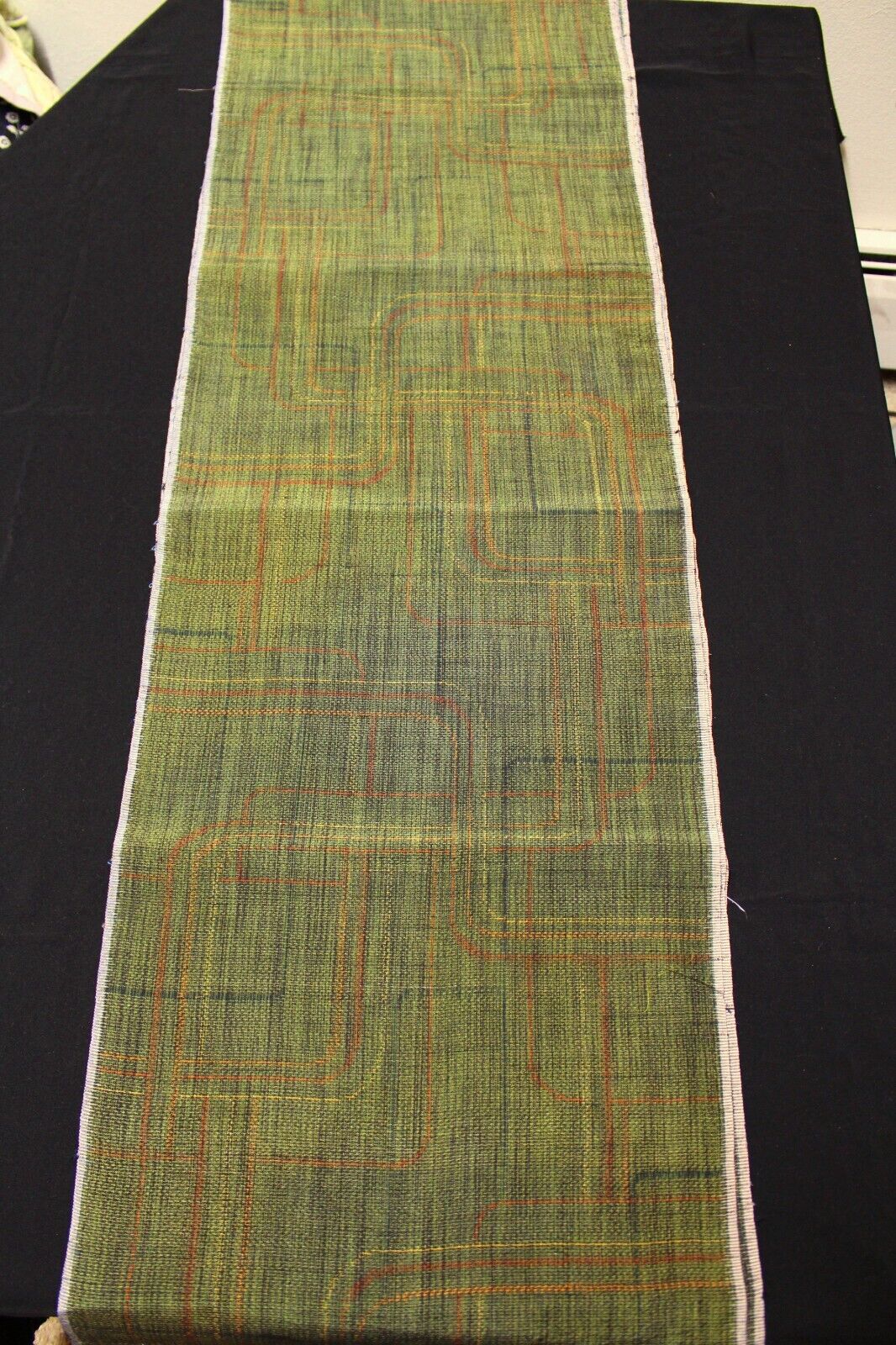 f-459 antique tsumugi silk kimono fabric - abstract  - 14.5\