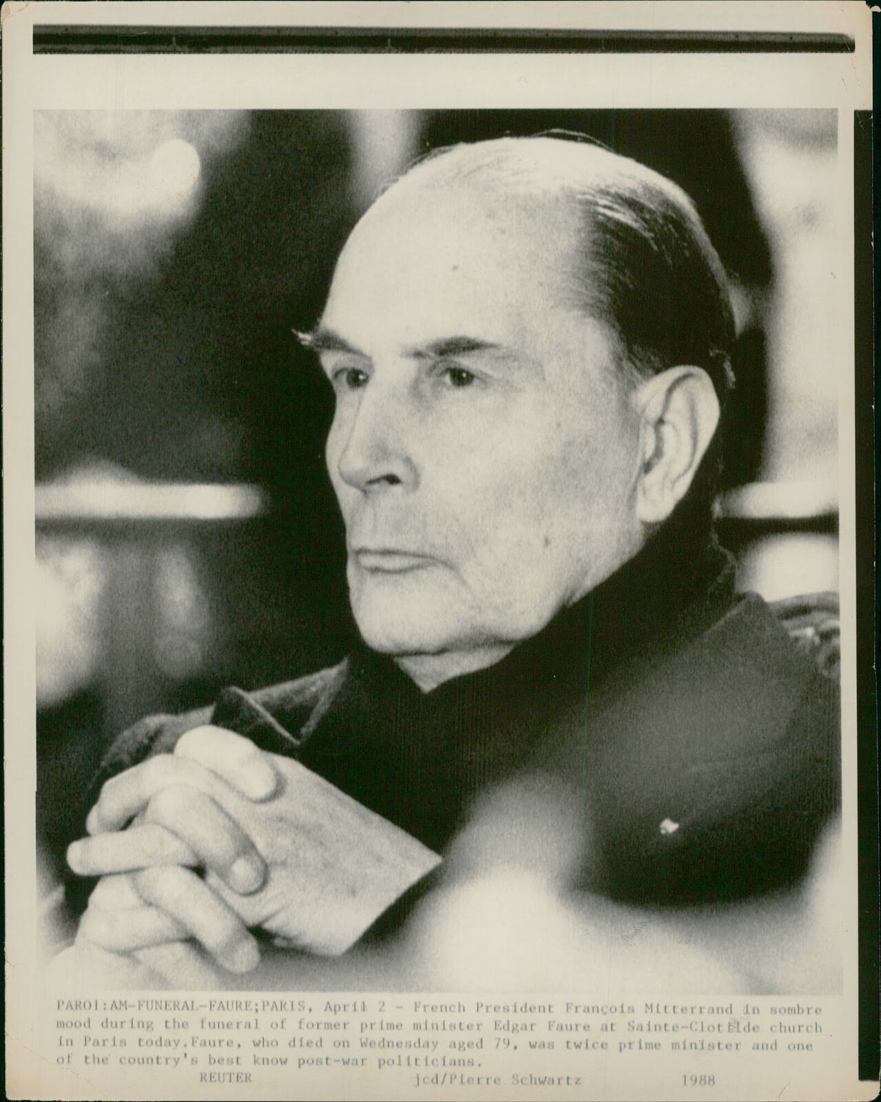 François Mitterrand Former President of France. - Vintage Photograph 1643331