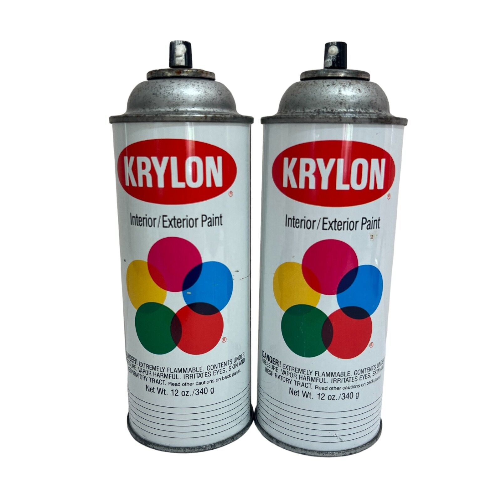 Vintage KRYLON Ivory Set Of 2 Interior/Exterior Spray Paint No Lids