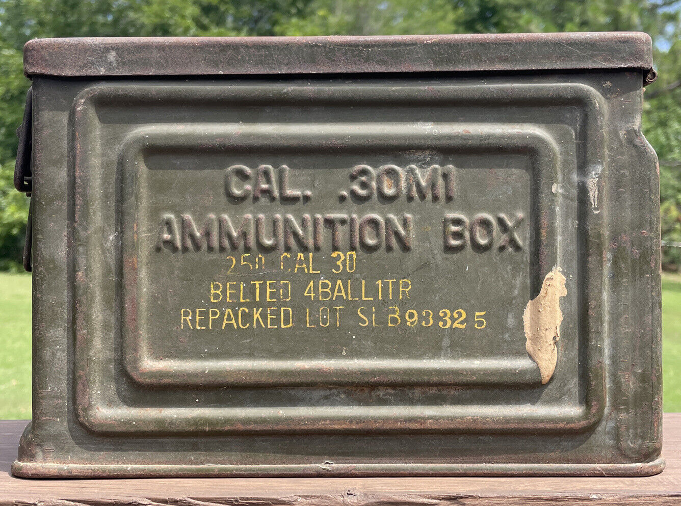 ORIGINAL WW2 REEVES U.S. FLAMING BOMB .30M1 AMMO AMMUNITION BOX