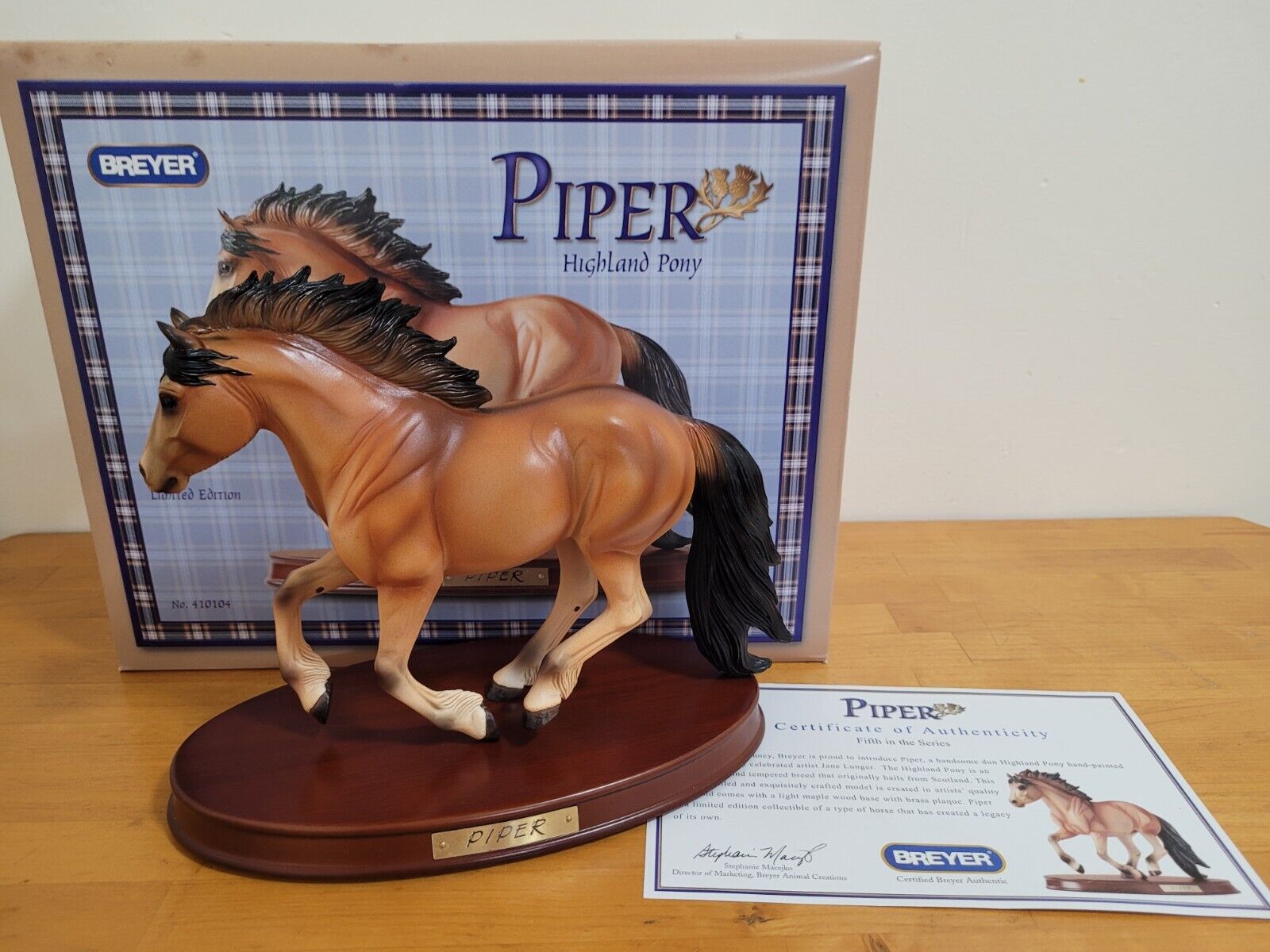 Breyer # 410104 Piper buckskin Highland Pony RESIN 2004 JC Penney SR w/box & COA