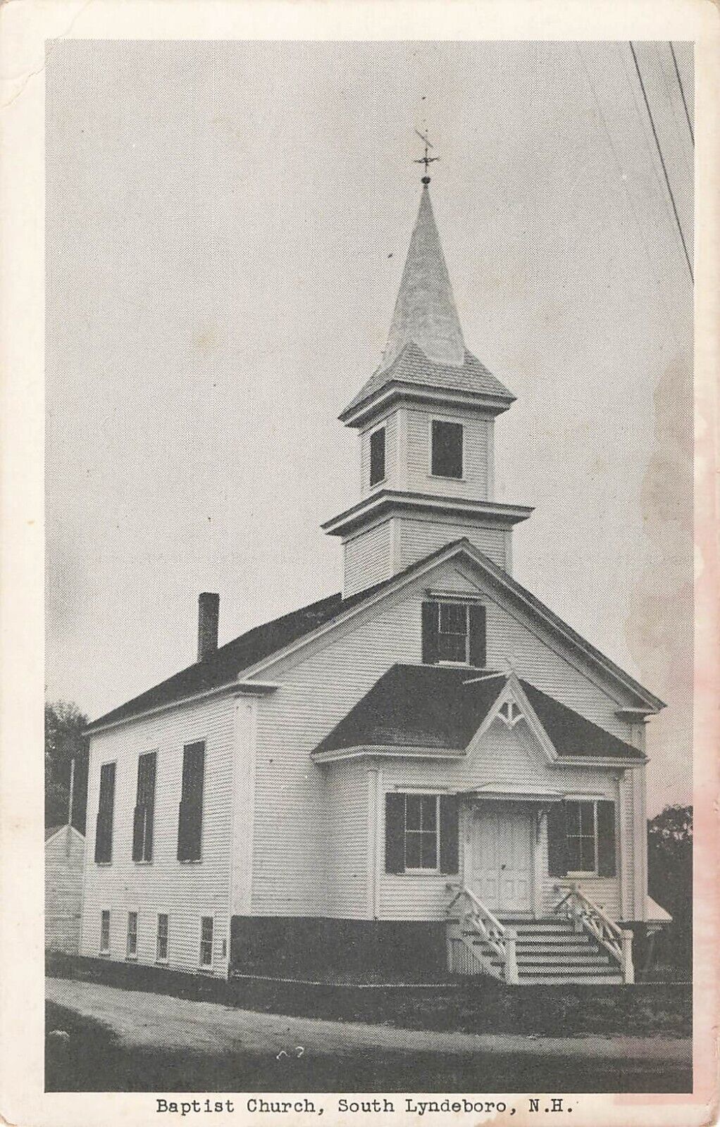 Postcard Baptist Church South Lyndeboro New Hampshire