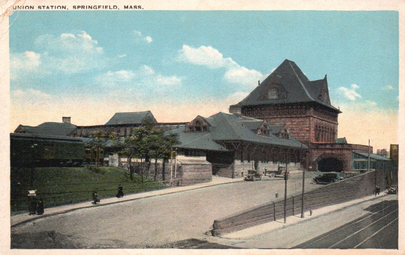 Postcard MA Springfield Massachusetts Union Station Depot Vintage PC G8768