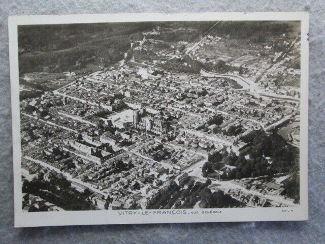 Aerial View, Vitry-Le-Francois, France, Real Photo Postcard, Before The War