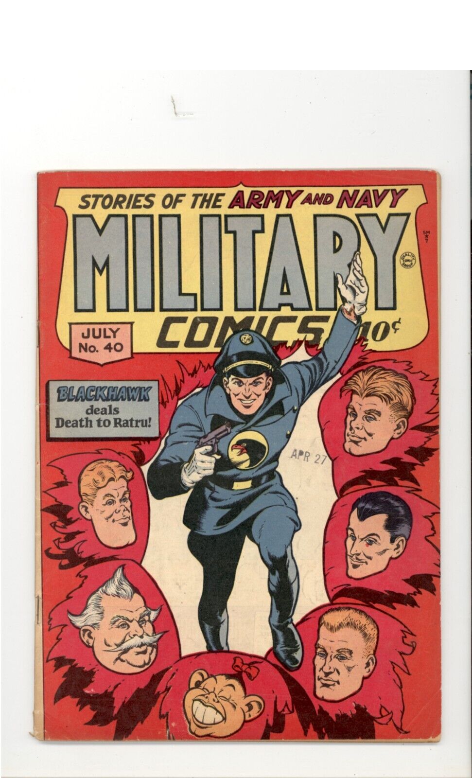 Military Comics 40 VG/F Al Bryant Cover Quality Comics 1945