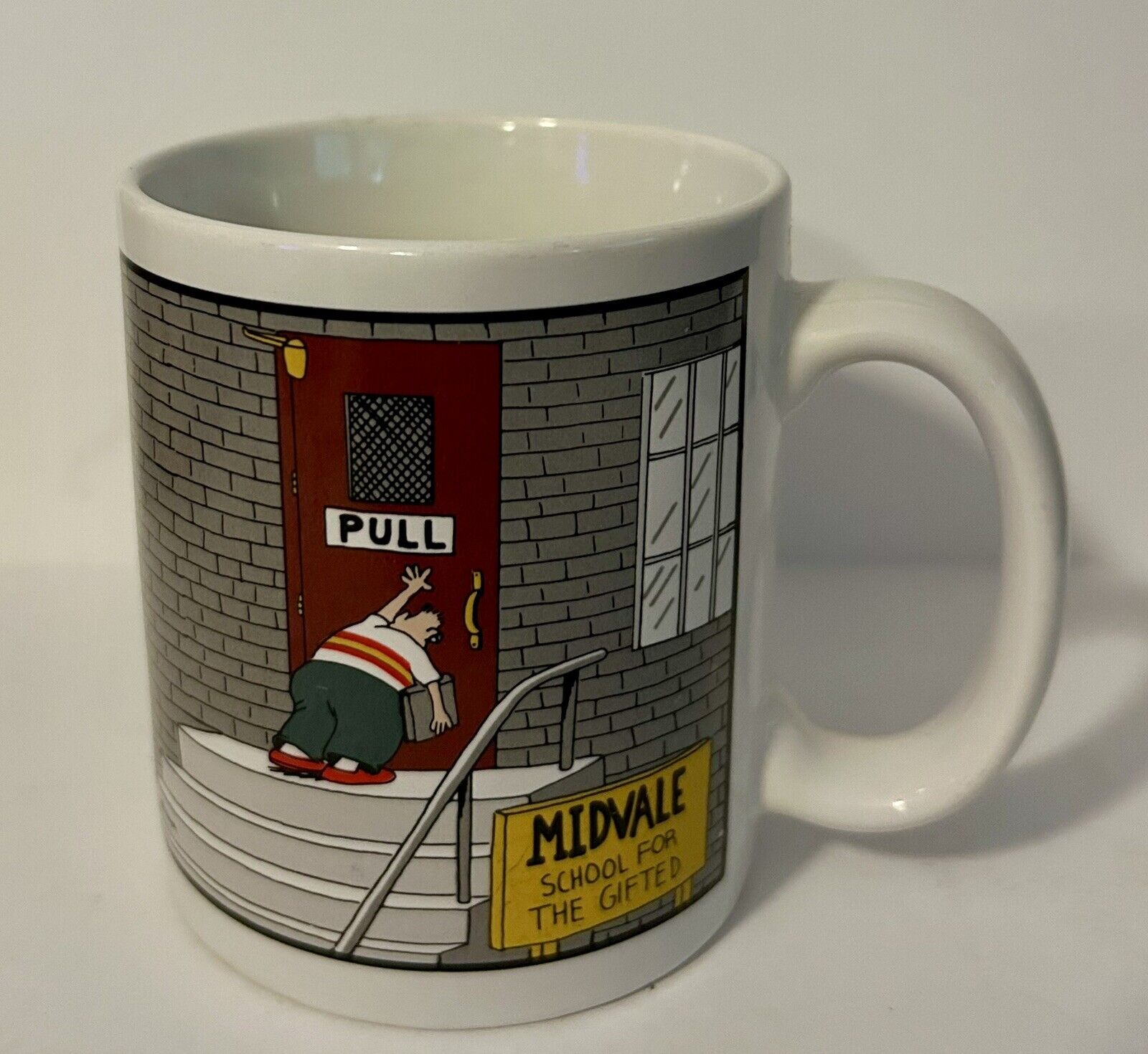 The Far Side Gary Larson Coffee Cup Mug “Midvale School For The Gifted” VTG 1986