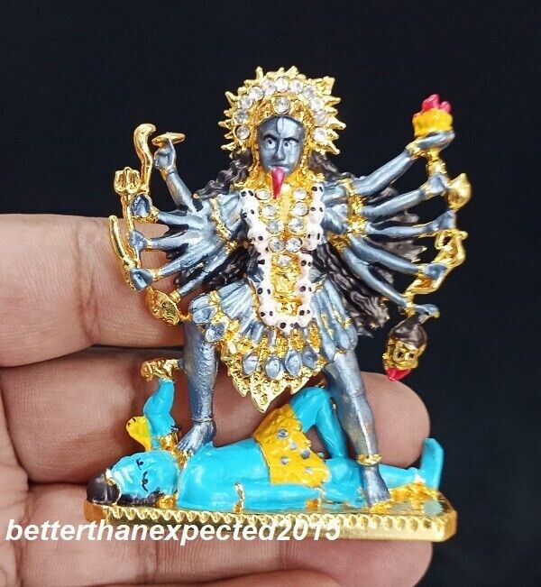Kali Maa Vaishno Mata Durga Maa metal with Stone -Statue -Murti - 7 cm-Energized