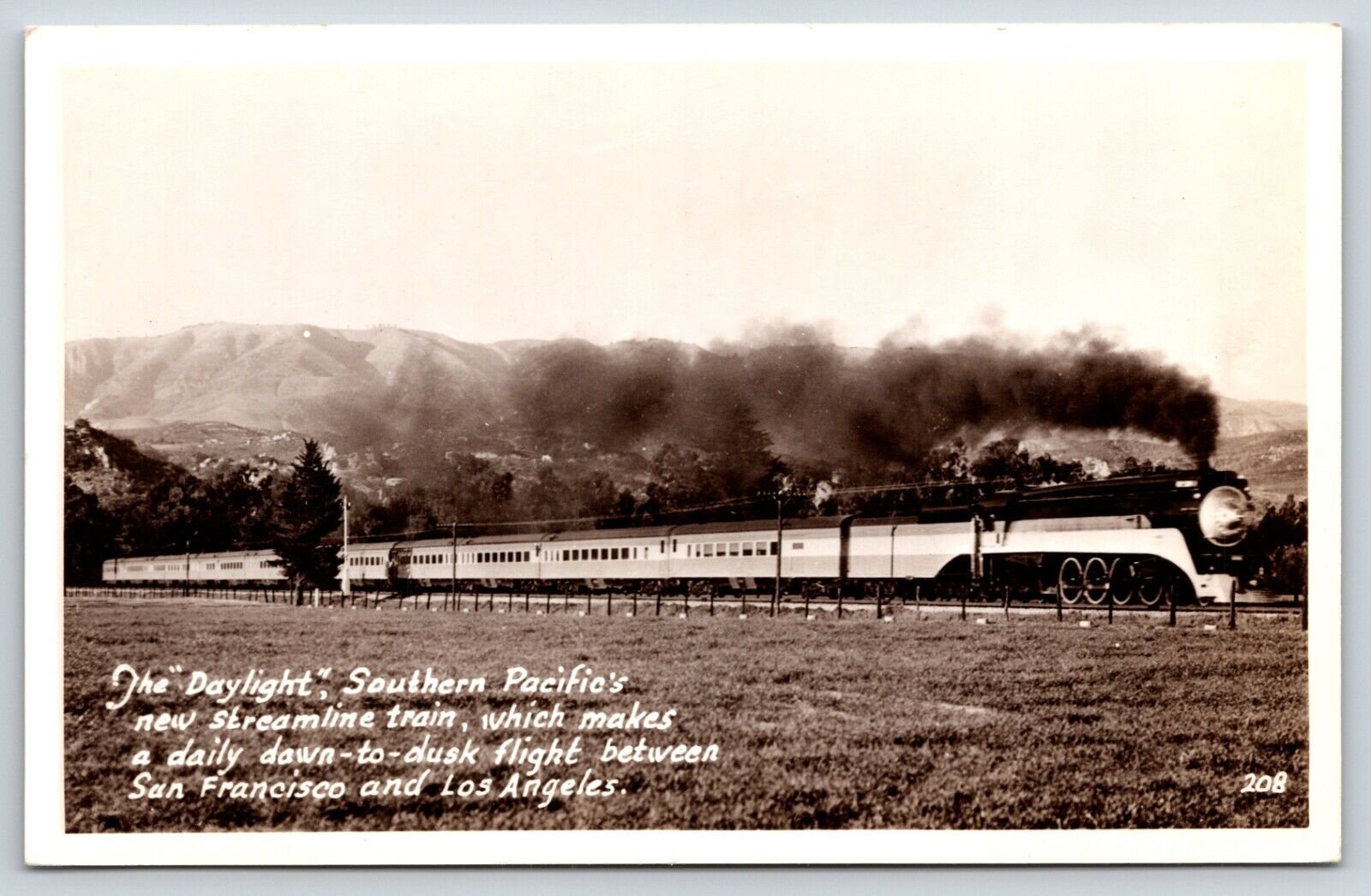 California Streamline Steam Train Daylight RPPC Southern Pacific  P2C