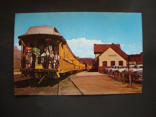 Railfans2 *331) Std Postcard, Durango Colorado, D&RGW Railroad Passenger Train