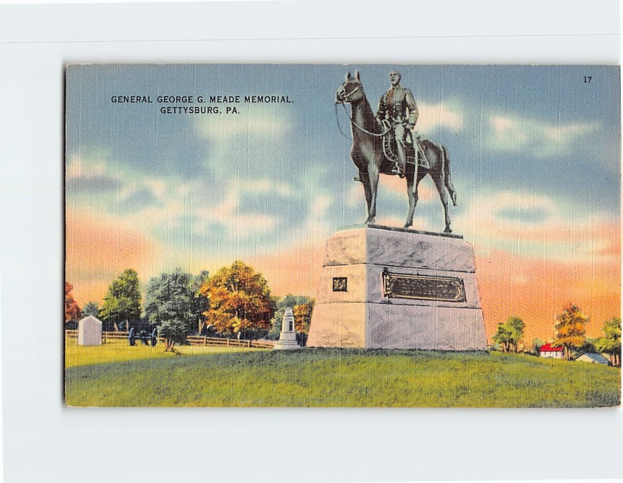 Postcard General George G. Meade Memorial Gettysburg Pennsylvania USA