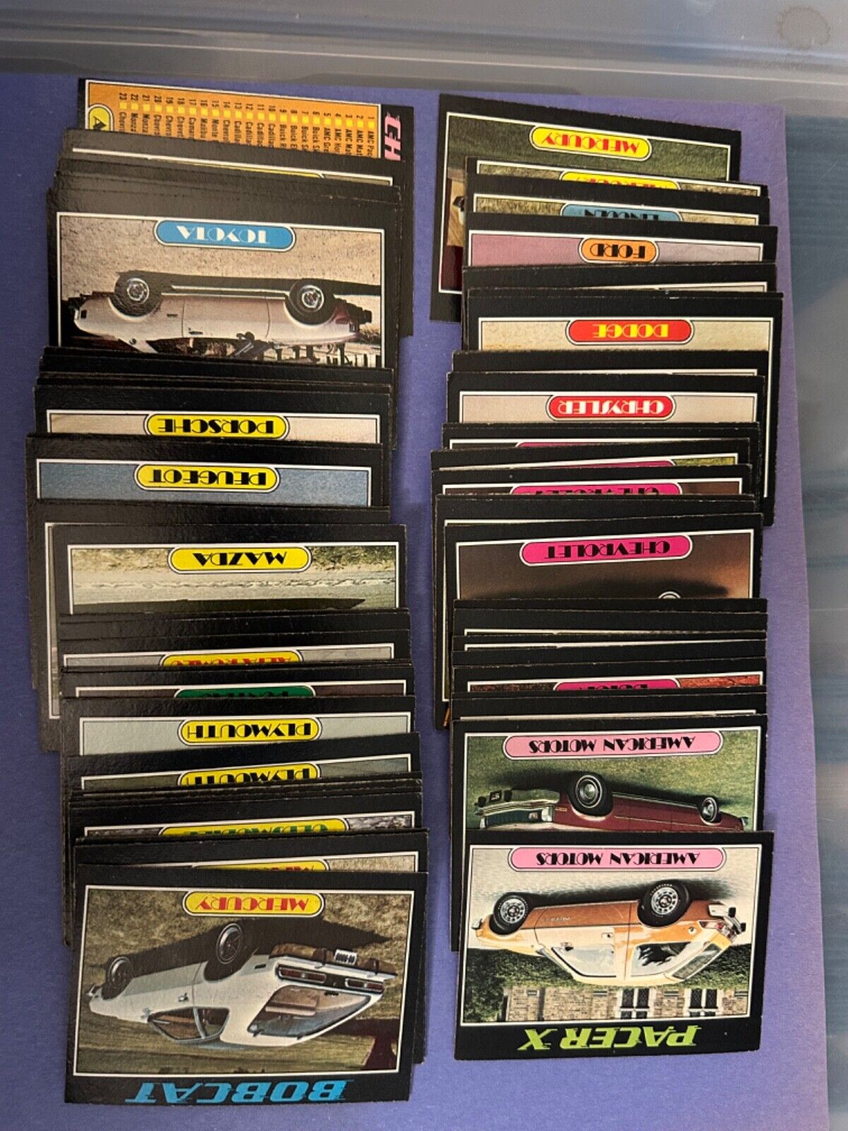 1977 Topps Autos Of 1977 Complete set of 99 cards cars Automobiles VW Chevy